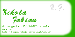 nikola fabian business card